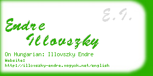 endre illovszky business card